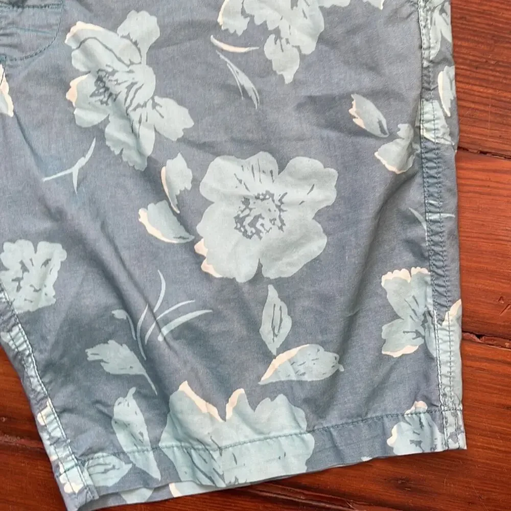 RVCA dual purpose trunk flat front floral printed swim shorts sz 30